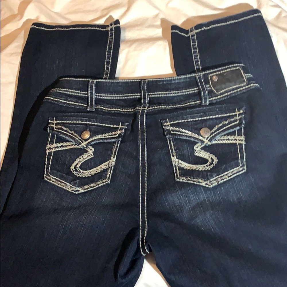 Silver Natsuki Flap Bootcut Jeans size 18x33